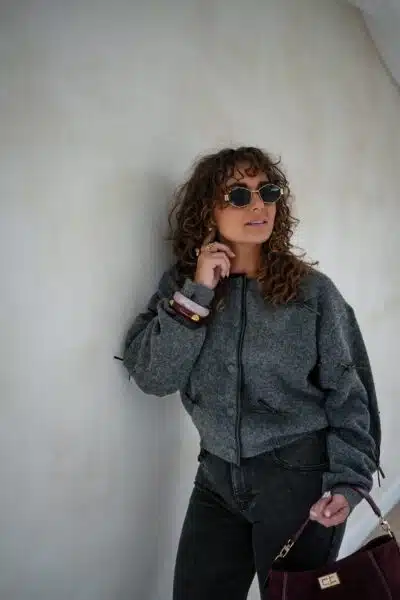 Bow Cardigan Grey * - Afbeelding 6