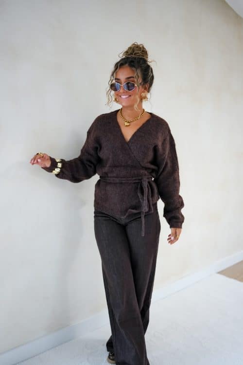 Alternative view of Tina Wrap Cardigan Brown