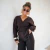 Tina Wrap Cardigan Brown