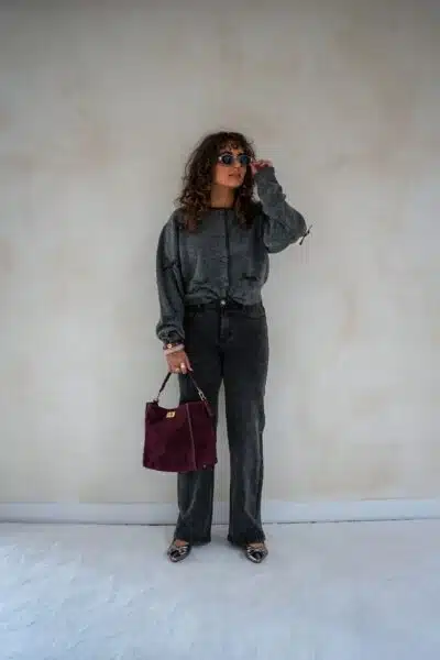 Bow Cardigan Grey * - Afbeelding 5