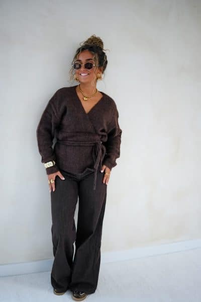 Tina Wrap Cardigan Brown - Afbeelding 6