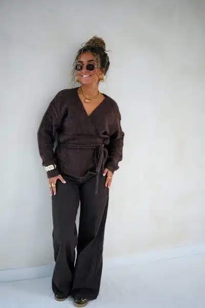 Tina Wrap Cardigan Brown - Afbeelding 6