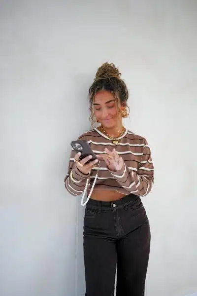 Sarah Striped Top Brown - Afbeelding 5