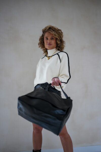 Cleo Sweater Creme Black . - Afbeelding 2