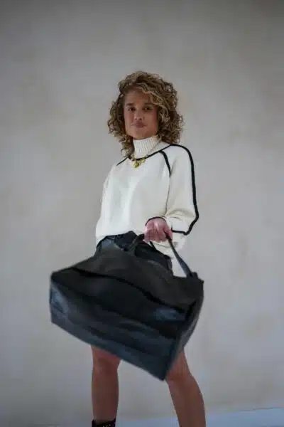 Cleo Sweater Creme Black . - Afbeelding 2