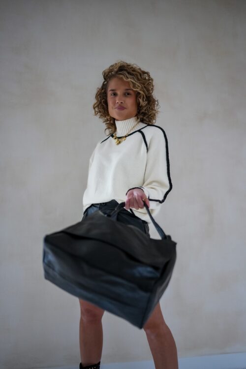 Alternative view of Cleo Sweater Creme Black .
