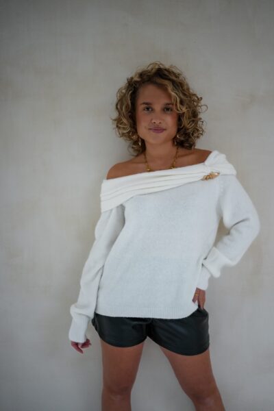 Bo Creme Sweater Gold Detail - - Afbeelding 4