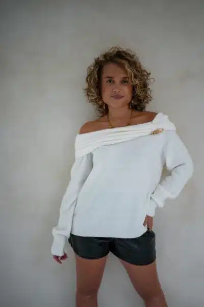Bo Creme Sweater Gold Detail - - Afbeelding 4