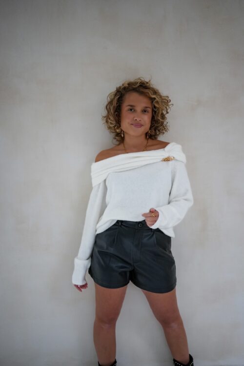 Alternative view of Bo Creme Sweater Gold Detail -