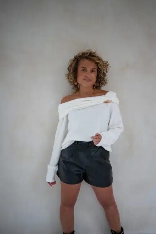 Alternative view of Bo Creme Sweater Gold Detail -