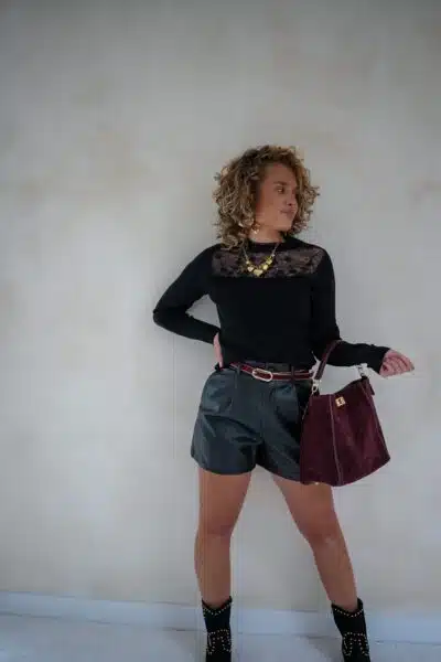 Loni Lace Sweater Black . - Afbeelding 2