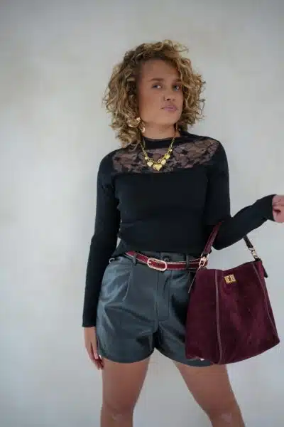 Loni Lace Sweater Black . - Afbeelding 4