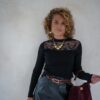 Loni Lace Sweater Black .