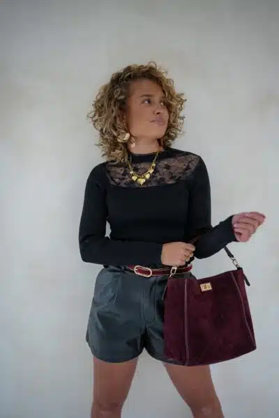Loni Lace Sweater Black . - Afbeelding 3