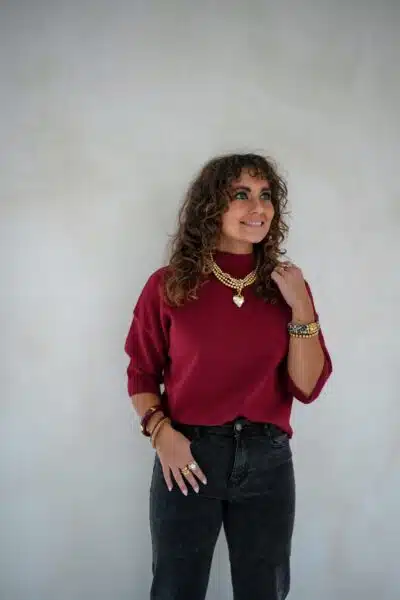 Evi Sweater Bordeaux - - Afbeelding 2
