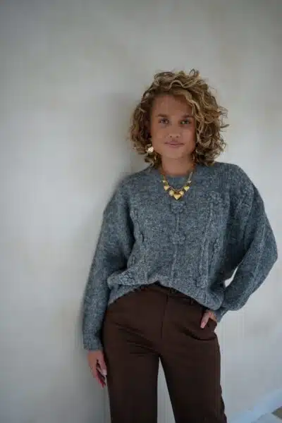 Bloom Sweater Grey * - Afbeelding 6