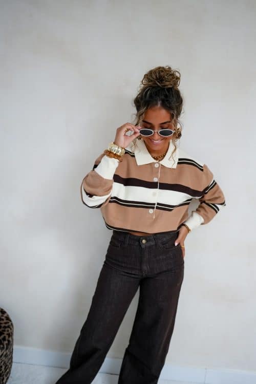 Alternative view of Suus Striped Sweater Beige Brown