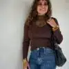 Loni Lace Sweater Choco .