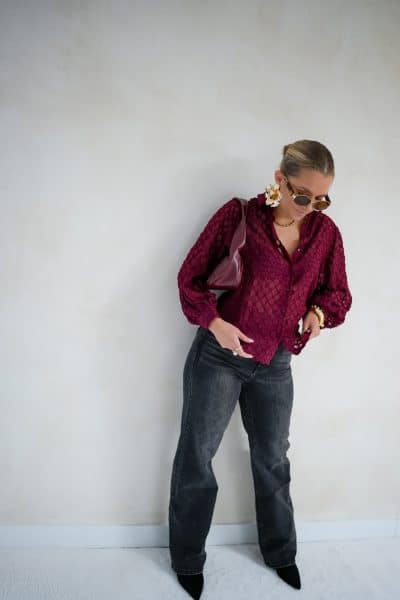 Maeve Blouse Bordeaux - Afbeelding 3