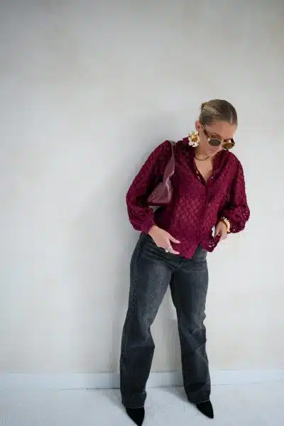 Maeve Blouse Bordeaux - Afbeelding 3