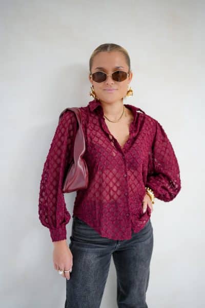 Maeve Blouse Bordeaux - Afbeelding 4