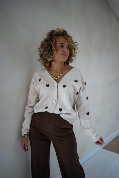Hearts Cardigan Beige - - Afbeelding 5