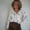 Hearts Cardigan Beige -