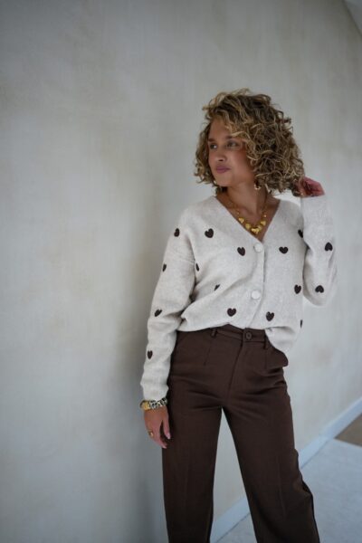Hearts Cardigan Beige - - Afbeelding 4