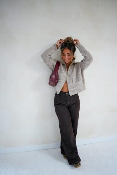 Zoraida Vest Taupe - Afbeelding 6