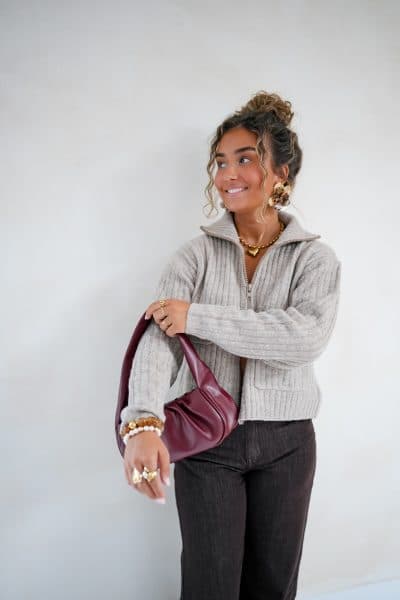 Zoraida Vest Taupe - Afbeelding 4