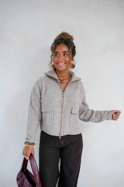 Zoraida Vest Taupe - Afbeelding 3