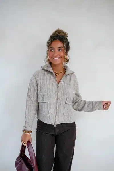 Zoraida Vest Taupe - Afbeelding 3