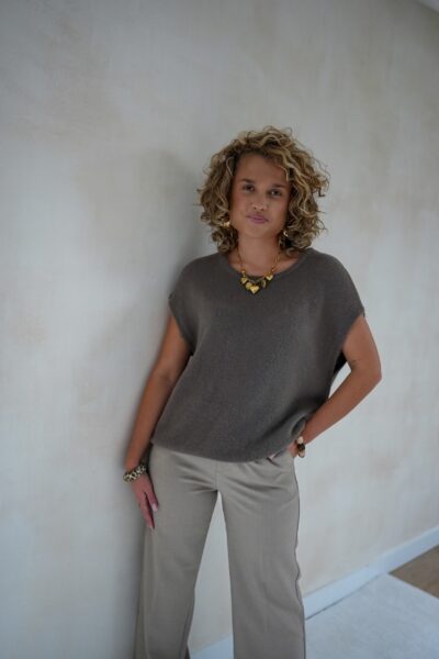 Lonne Top Taupe - Afbeelding 4