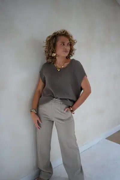Lonne Top Taupe - Afbeelding 5
