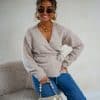 Tina Wrap Cardigan Taupe