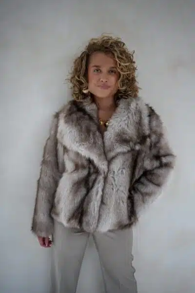 Fur Jacket Greige - Afbeelding 4