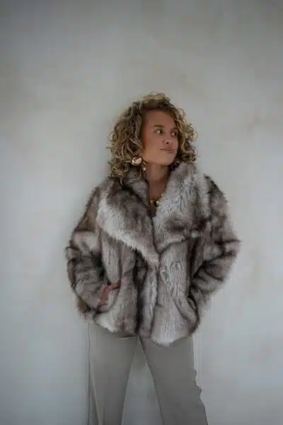 Fur Jacket Greige - Afbeelding 5