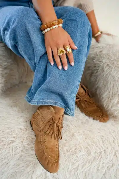 June Boots Fringe Camel