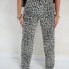 Nicolle Leopard Straight Jeans