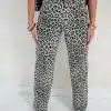 Nicolle Leopard Straight Jeans