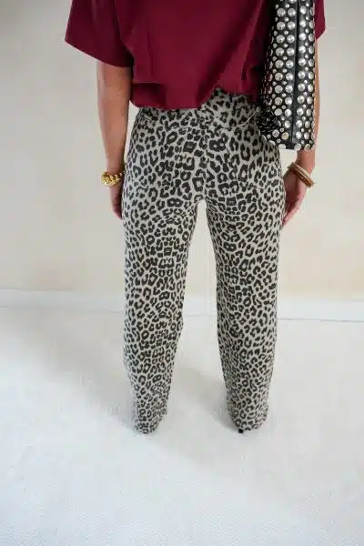 Nicolle Leopard Straight Jeans - Afbeelding 2