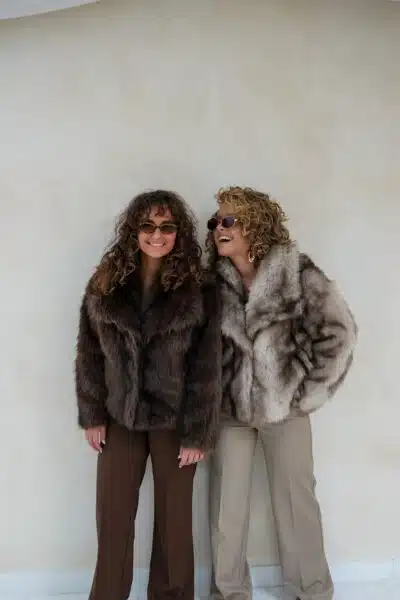 Fur Jacket Greige - Afbeelding 3
