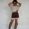 Maia Short Brown Embroidery