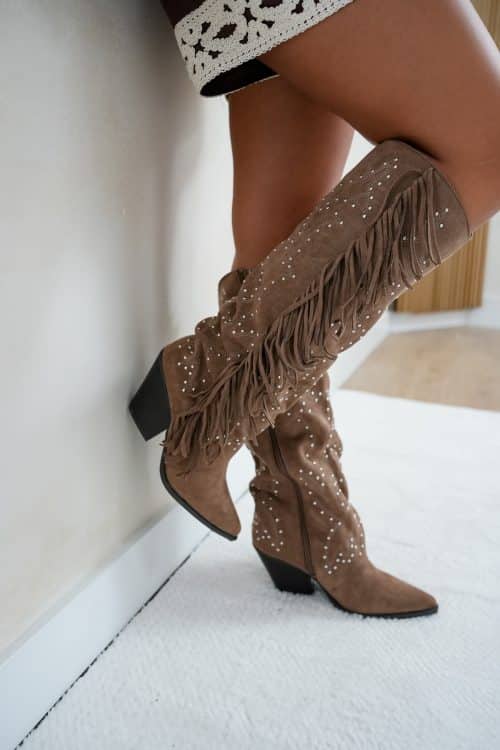 Alternative view of Fringe Boots Camel