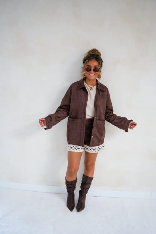 Alternative view of Sienna Suede Jacket Brown