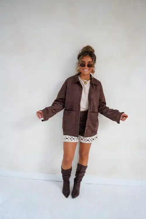 Alternative view of Maia Short Brown Embroidery
