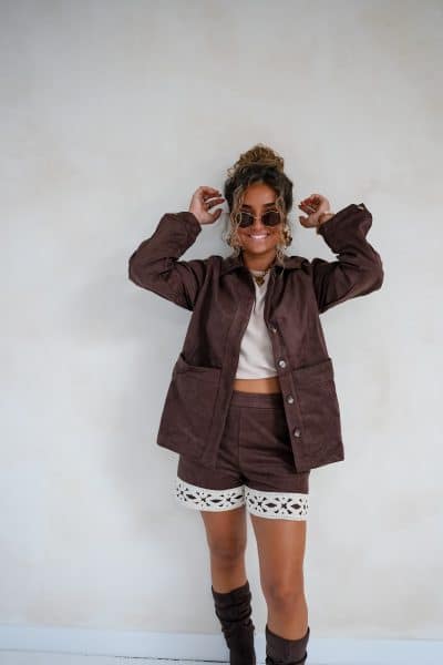 Maia Short Brown Embroidery - Afbeelding 4