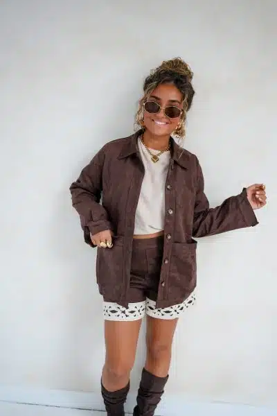 Maia Short Brown Embroidery - Afbeelding 5