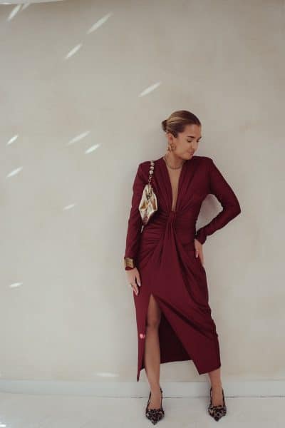 Perfect Long Dress Bordeaux - Afbeelding 6