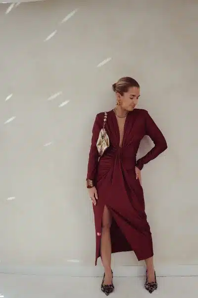Perfect Long Dress Bordeaux - Afbeelding 6
